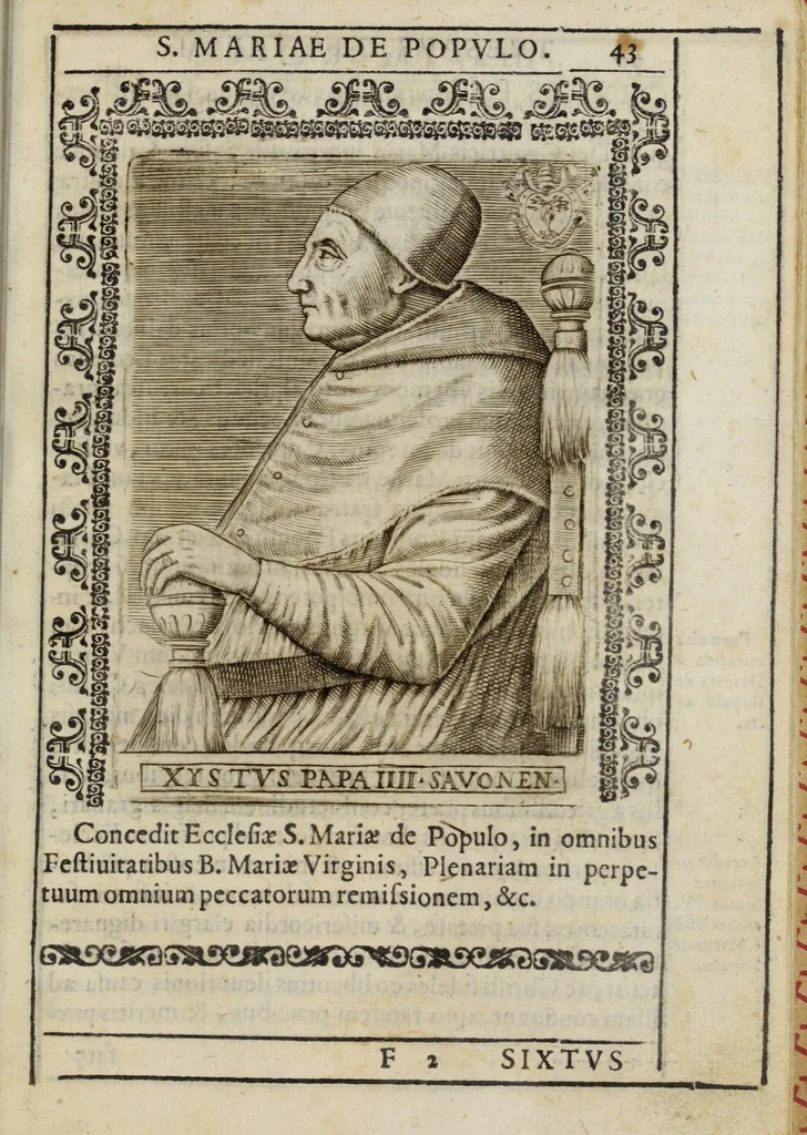 An illustration from Historiarum sanctissimae, et gloriosiss. Virginis Deiparae Populo Almae Vrbis compendium, 1599, leaf 59