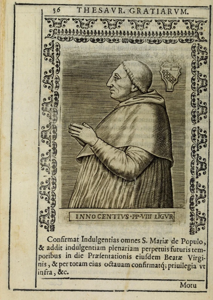 An illustration from Historiarum sanctissimae, et gloriosiss. Virginis Deiparae Populo Almae Vrbis compendium, 1599, leaf 72