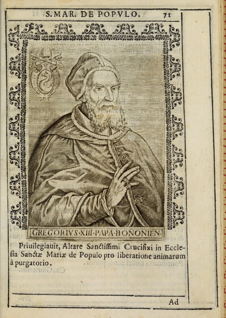 An illustration from Historiarum sanctissimae, et gloriosiss. Virginis Deiparae Populo Almae Vrbis compendium, 1599, leaf 87