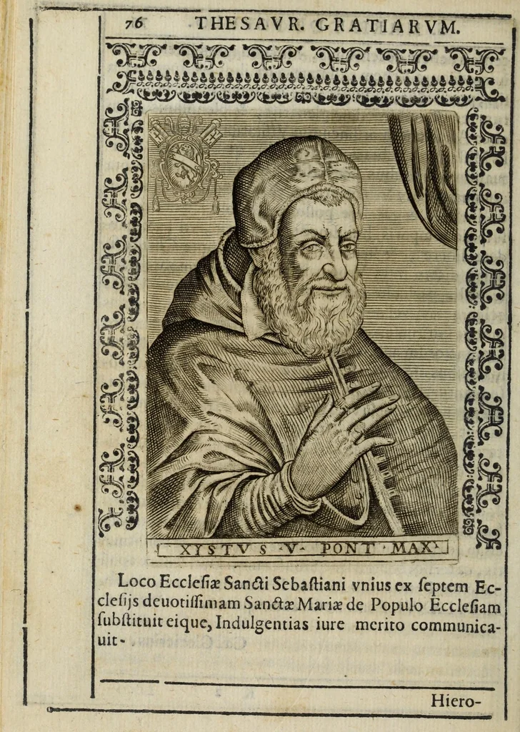 An illustration from Historiarum sanctissimae, et gloriosiss. Virginis Deiparae Populo Almae Vrbis compendium, 1599, leaf 92