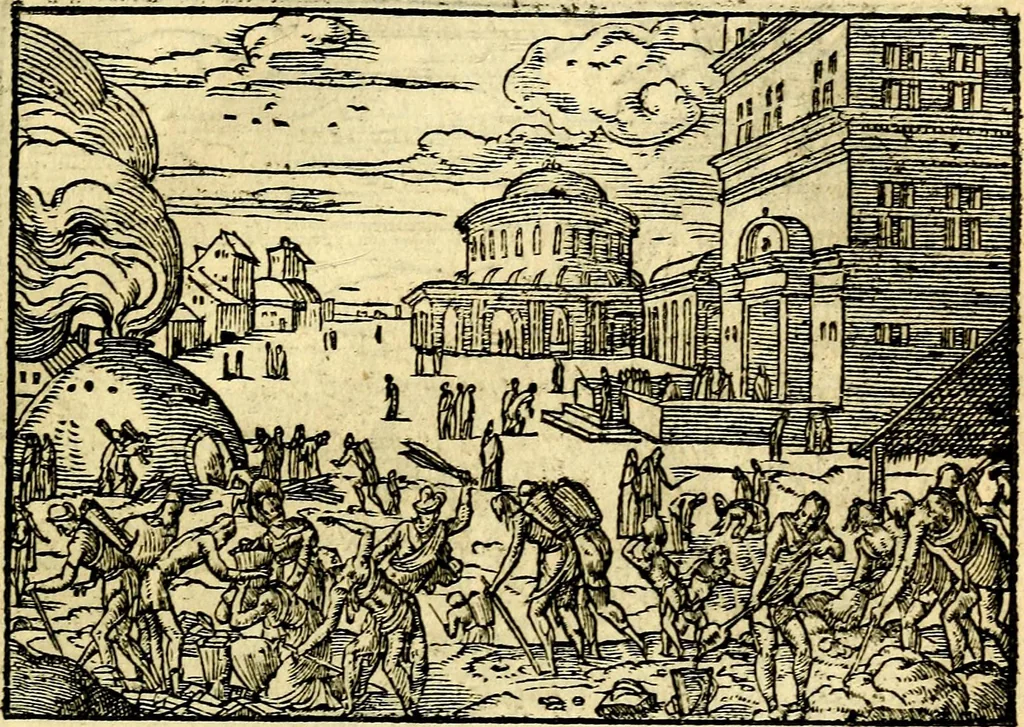 An illustration from Historiarvm memorabilivm ex Exodo, sequentibusq́ [] libris descriptio, 1558, leaf 10