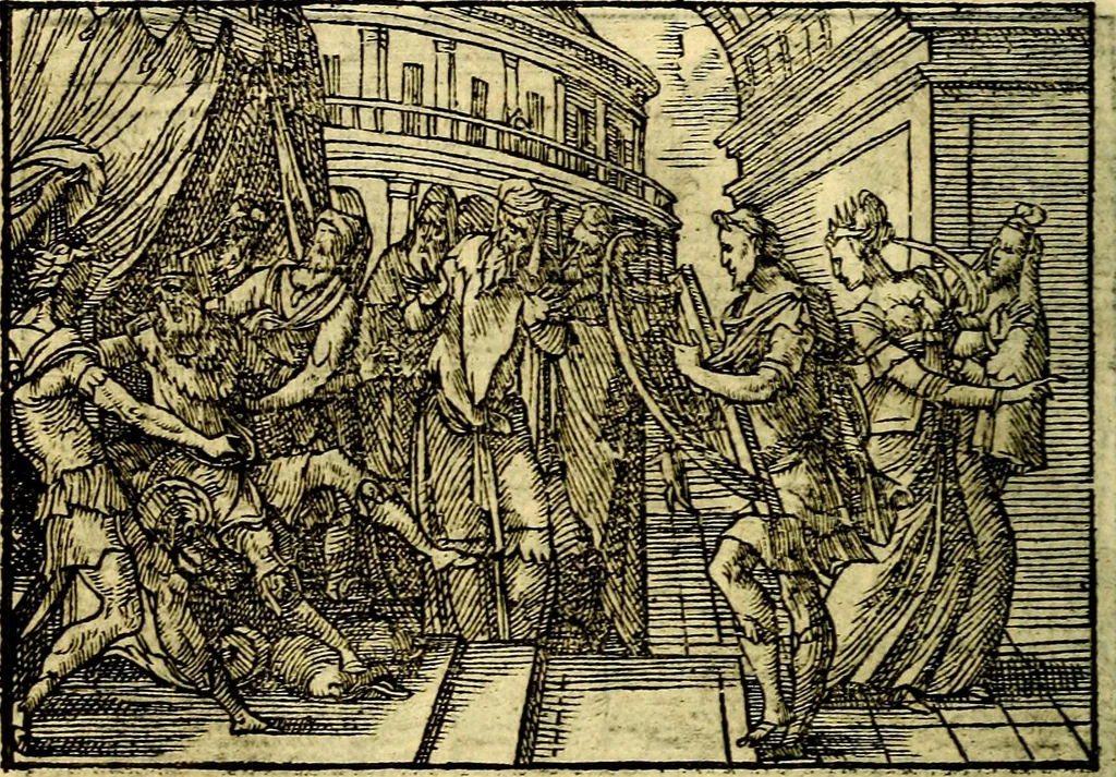 An illustration from Historiarvm memorabilivm ex Exodo, sequentibusq́ [] libris descriptio, 1558, leaf 101