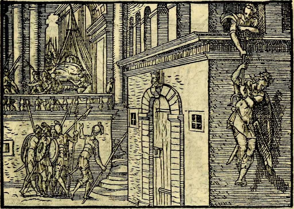 An illustration from Historiarvm memorabilivm ex Exodo, sequentibusq́ [] libris descriptio, 1558, leaf 102