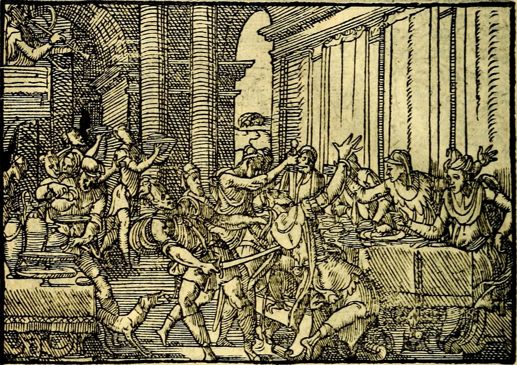 An illustration from Historiarvm memorabilivm ex Exodo, sequentibusq́ [] libris descriptio, 1558, leaf 105