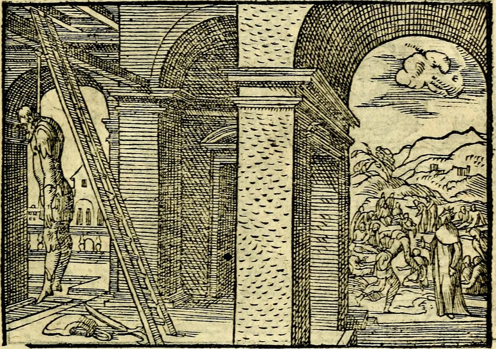 An illustration from Historiarvm memorabilivm ex Exodo, sequentibusq́ [] libris descriptio, 1558, leaf 106