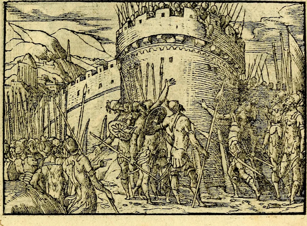 An illustration from Historiarvm memorabilivm ex Exodo, sequentibusq́ [] libris descriptio, 1558, leaf 108