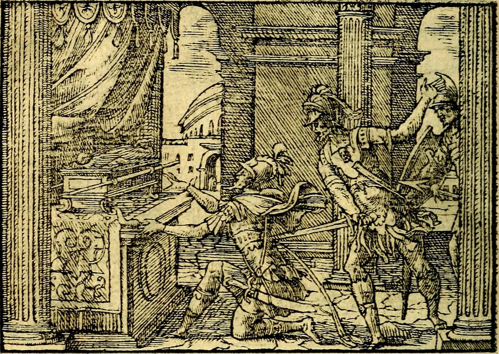 An illustration from Historiarvm memorabilivm ex Exodo, sequentibusq́ [] libris descriptio, 1558, leaf 109
