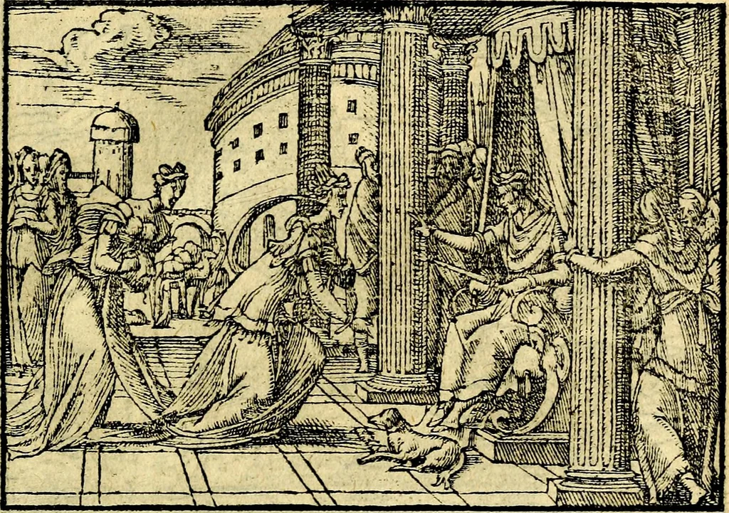 An illustration from Historiarvm memorabilivm ex Exodo, sequentibusq́ [] libris descriptio, 1558, leaf 110