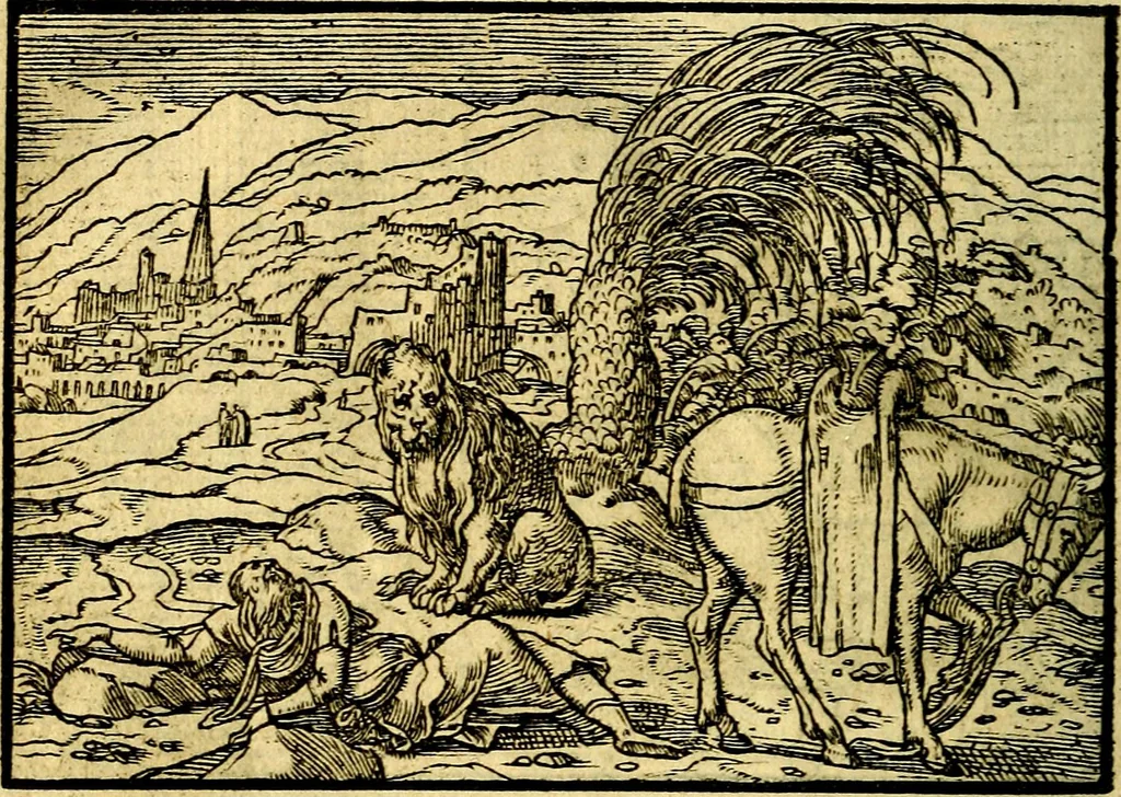 An illustration from Historiarvm memorabilivm ex Exodo, sequentibusq́ [] libris descriptio, 1558, leaf 111