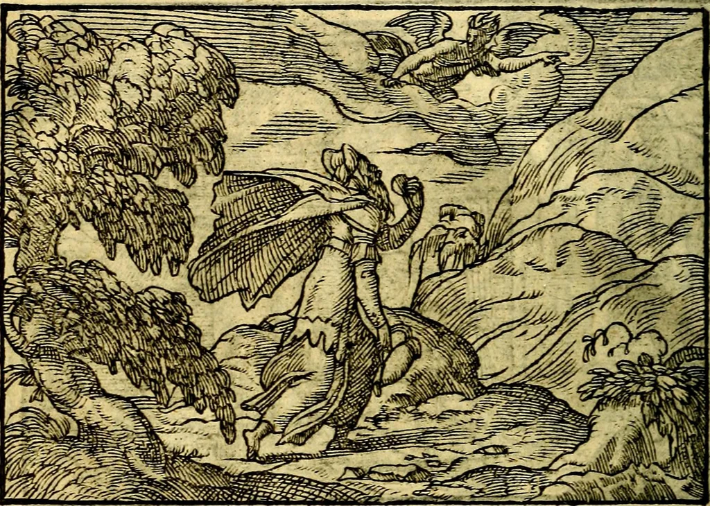 An illustration from Historiarvm memorabilivm ex Exodo, sequentibusq́ [] libris descriptio, 1558, leaf 115