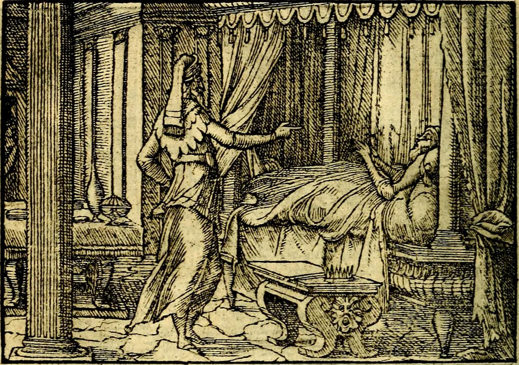 An illustration from Historiarvm memorabilivm ex Exodo, sequentibusq́ [] libris descriptio, 1558, leaf 123