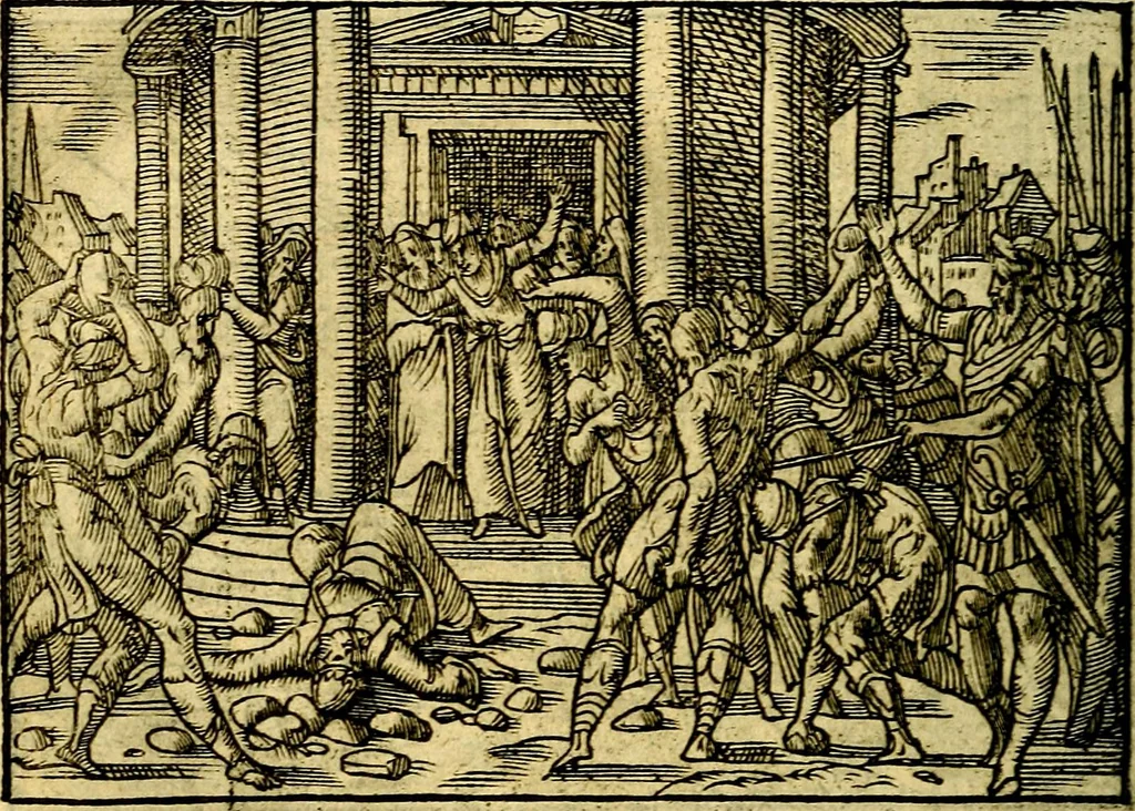 An illustration from Historiarvm memorabilivm ex Exodo, sequentibusq́ [] libris descriptio, 1558, leaf 127
