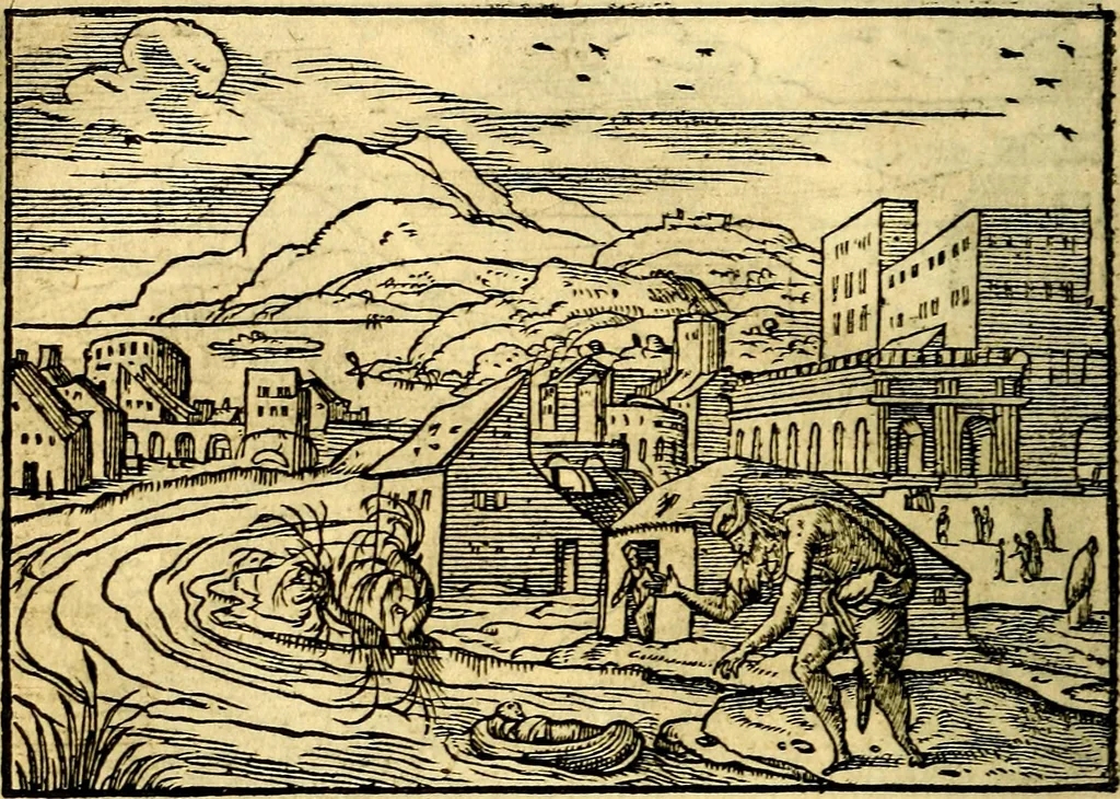 An illustration from Historiarvm memorabilivm ex Exodo, sequentibusq́ [] libris descriptio, 1558, leaf 13