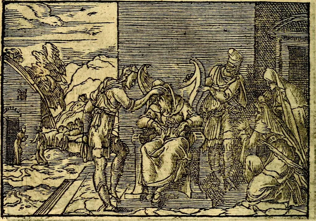 An illustration from Historiarvm memorabilivm ex Exodo, sequentibusq́ [] libris descriptio, 1558, leaf 133