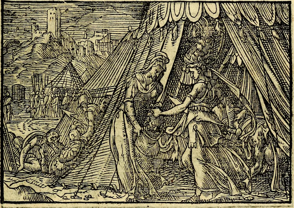An illustration from Historiarvm memorabilivm ex Exodo, sequentibusq́ [] libris descriptio, 1558, leaf 134