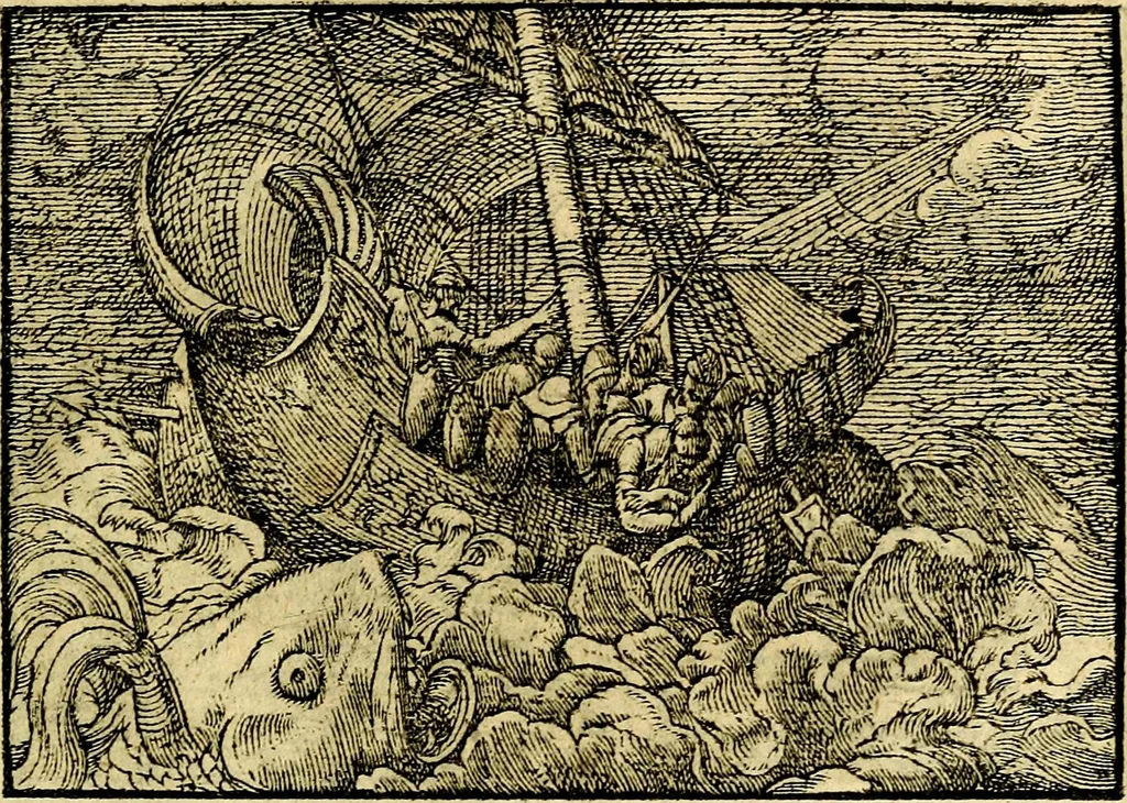An illustration from Historiarvm memorabilivm ex Exodo, sequentibusq́ [] libris descriptio, 1558, leaf 142