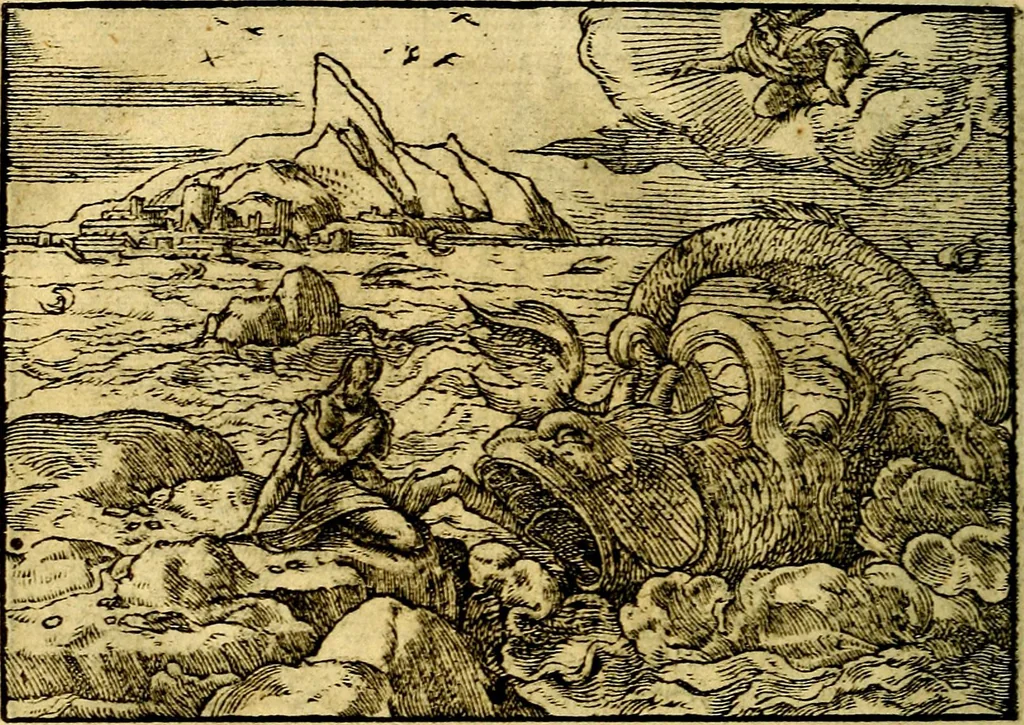 An illustration from Historiarvm memorabilivm ex Exodo, sequentibusq́ [] libris descriptio, 1558, leaf 143