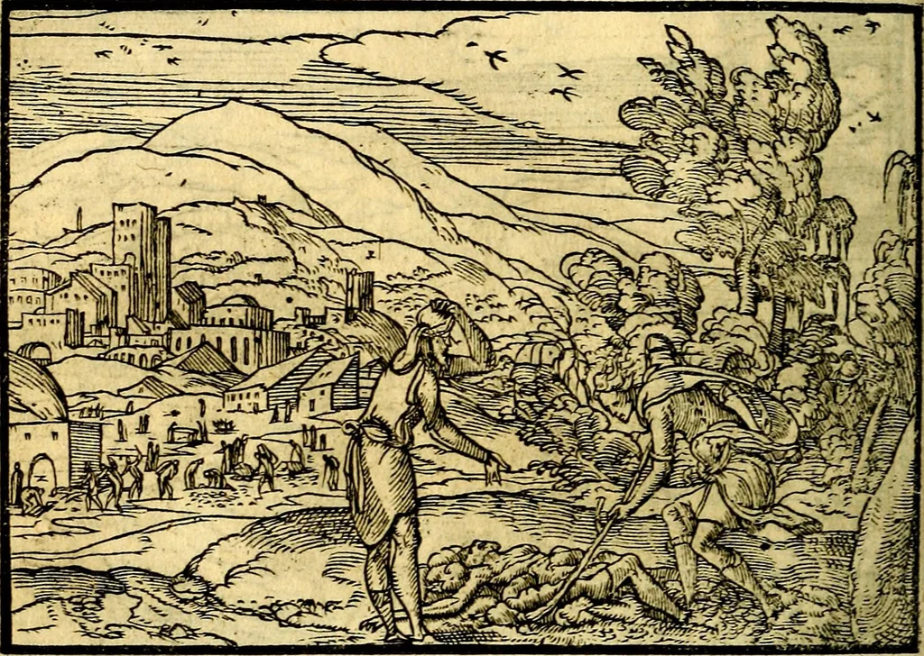 An illustration from Historiarvm memorabilivm ex Exodo, sequentibusq́ [] libris descriptio, 1558, leaf 15