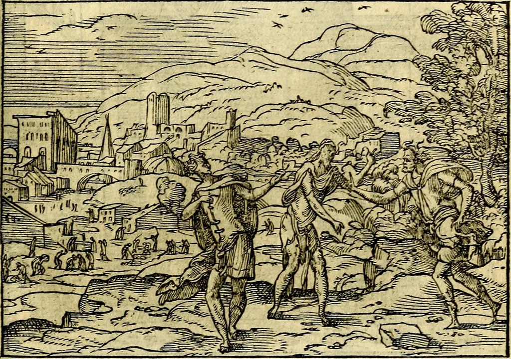 An illustration from Historiarvm memorabilivm ex Exodo, sequentibusq́ [] libris descriptio, 1558, leaf 16