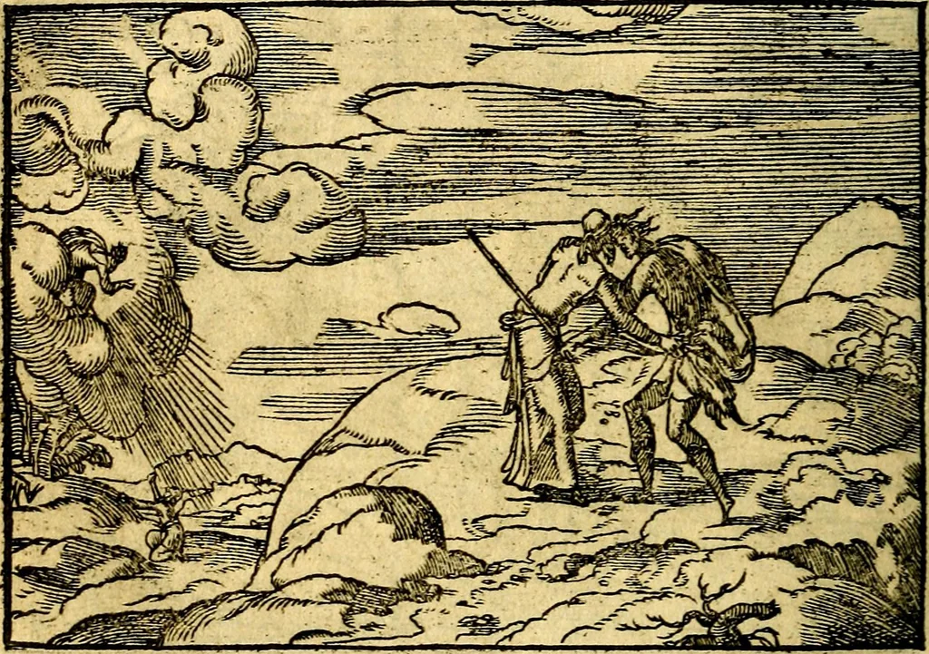 An illustration from Historiarvm memorabilivm ex Exodo, sequentibusq́ [] libris descriptio, 1558, leaf 23