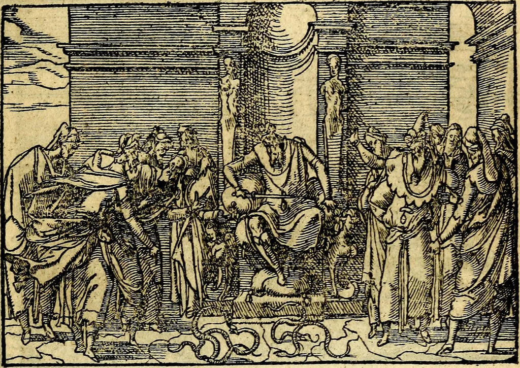 An illustration from Historiarvm memorabilivm ex Exodo, sequentibusq́ [] libris descriptio, 1558, leaf 26