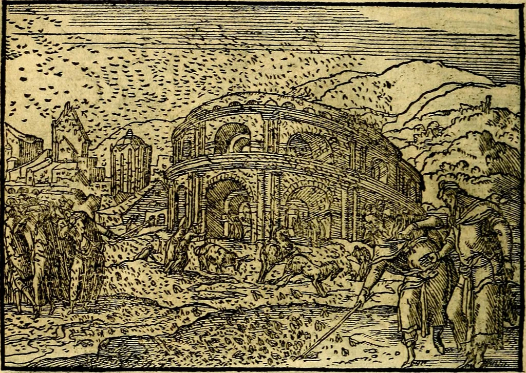 An illustration from Historiarvm memorabilivm ex Exodo, sequentibusq́ [] libris descriptio, 1558, leaf 31