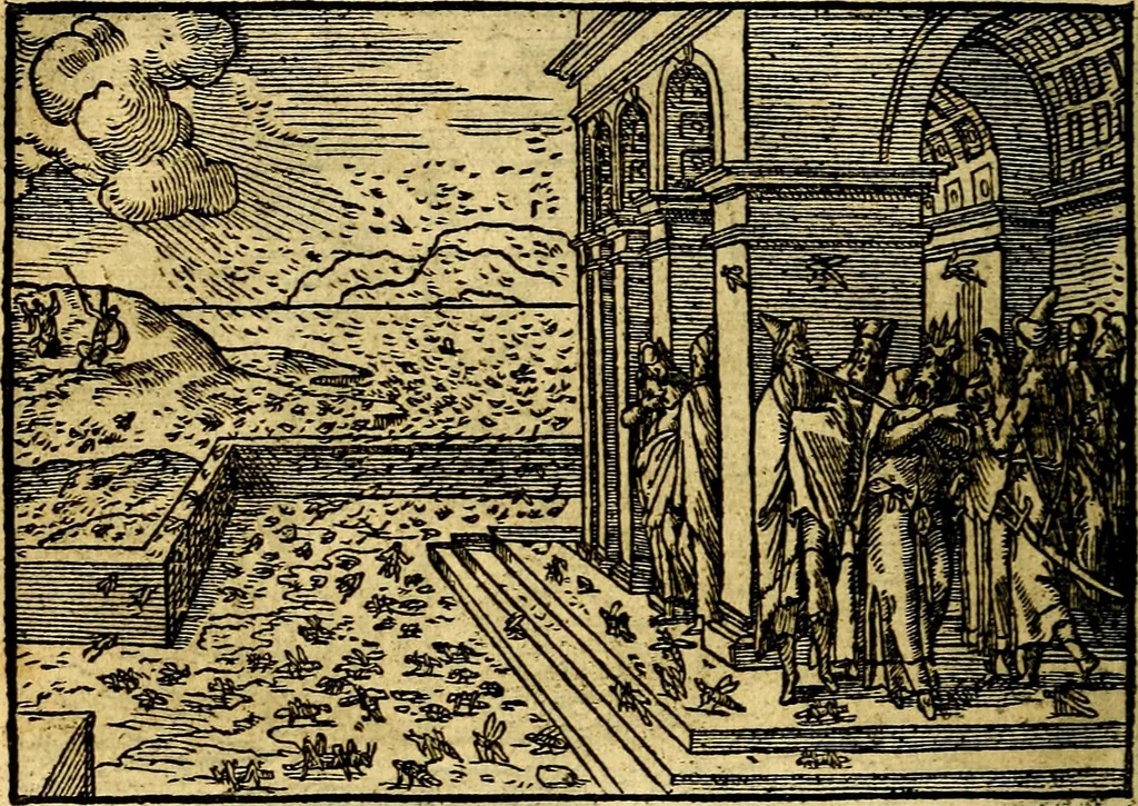 An illustration from Historiarvm memorabilivm ex Exodo, sequentibusq́ [] libris descriptio, 1558, leaf 37