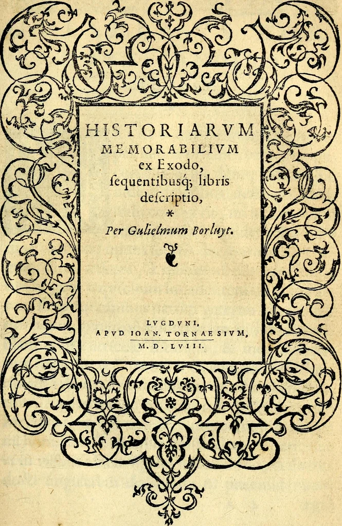 An illustration from Historiarvm memorabilivm ex Exodo, sequentibusq́ [] libris descriptio, 1558, leaf 4