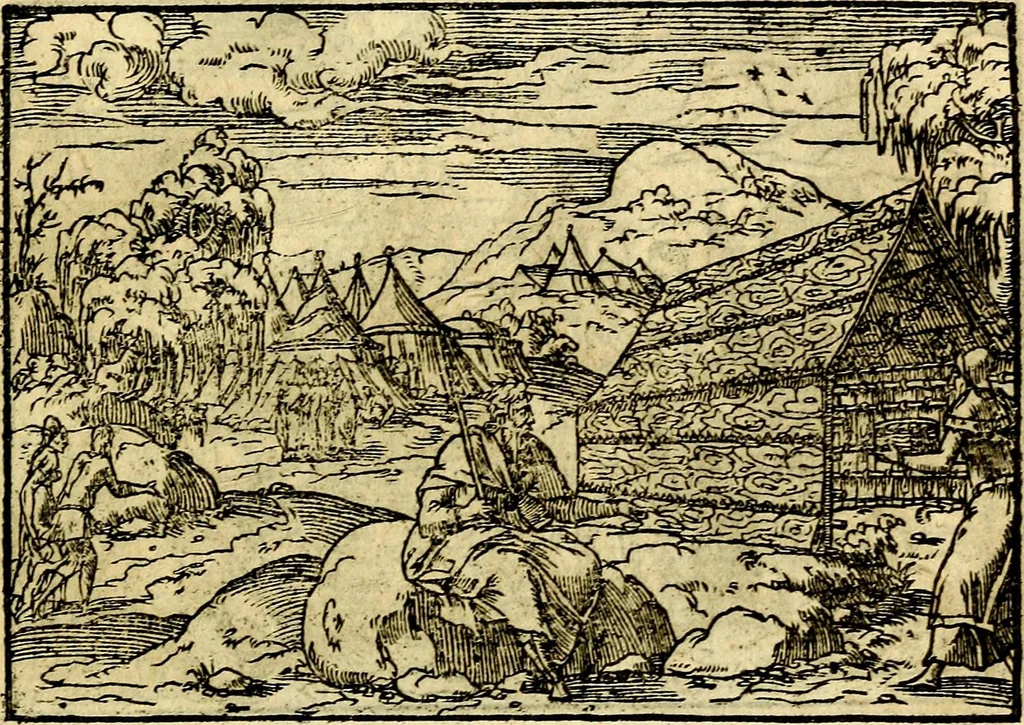 An illustration from Historiarvm memorabilivm ex Exodo, sequentibusq́ [] libris descriptio, 1558, leaf 54