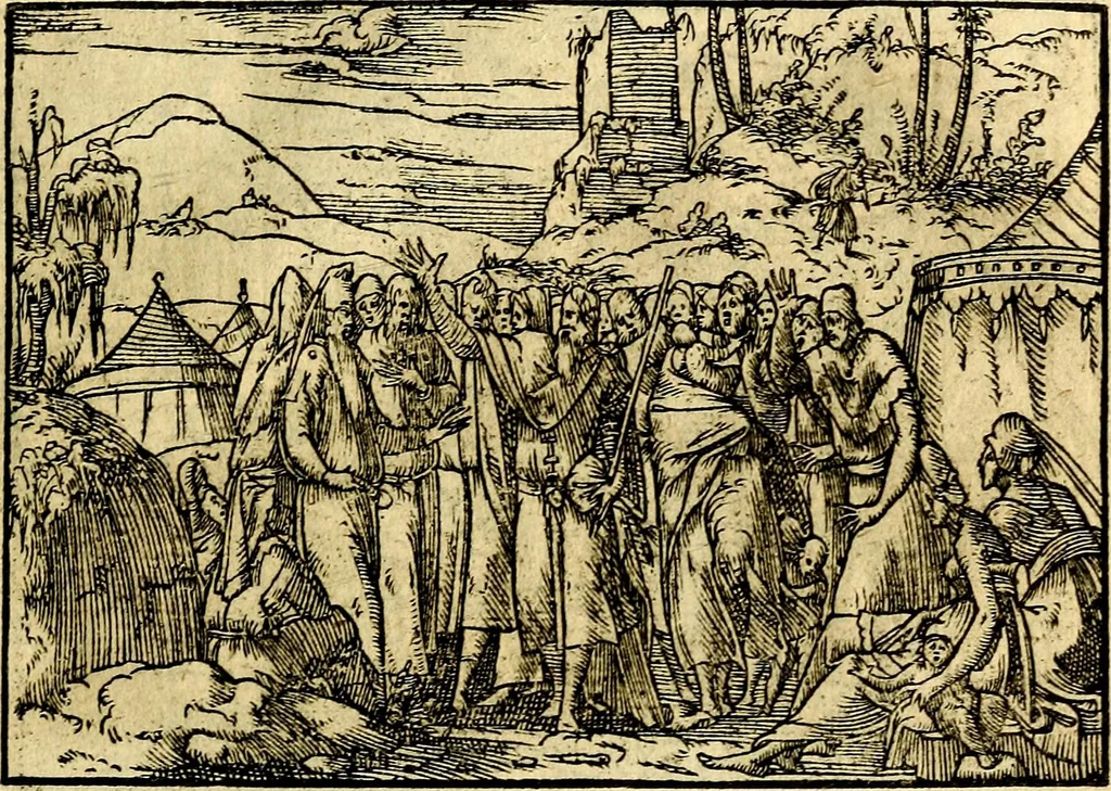 An illustration from Historiarvm memorabilivm ex Exodo, sequentibusq́ [] libris descriptio, 1558, leaf 60