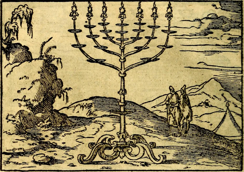 An illustration from Historiarvm memorabilivm ex Exodo, sequentibusq́ [] libris descriptio, 1558, leaf 79