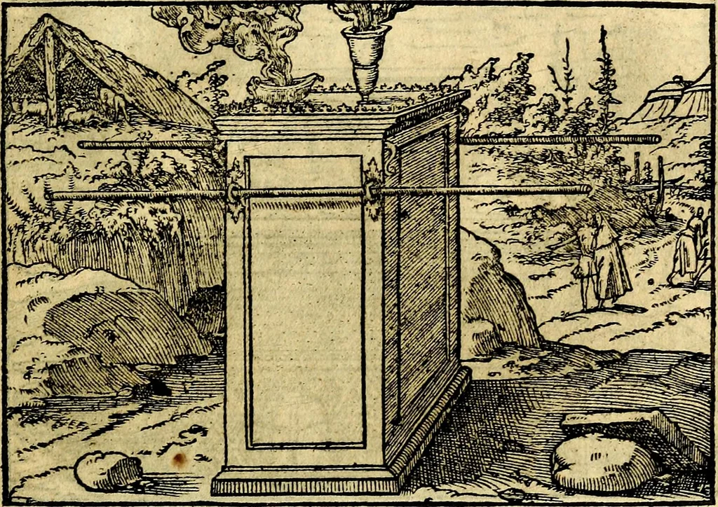 An illustration from Historiarvm memorabilivm ex Exodo, sequentibusq́ [] libris descriptio, 1558, leaf 80