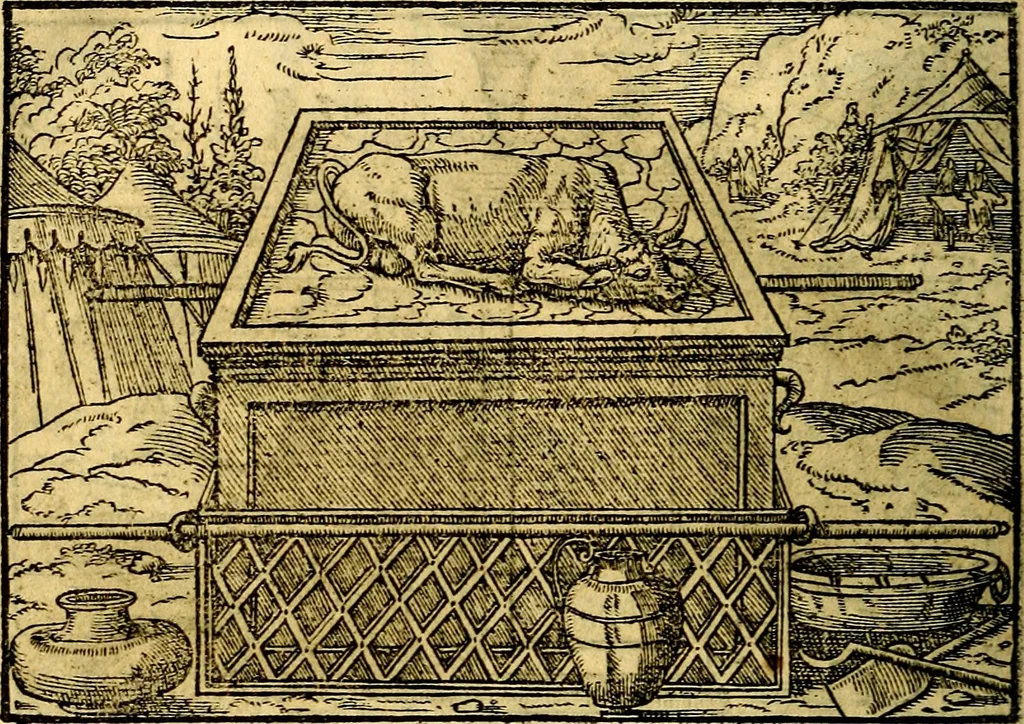 An illustration from Historiarvm memorabilivm ex Exodo, sequentibusq́ [] libris descriptio, 1558, leaf 81