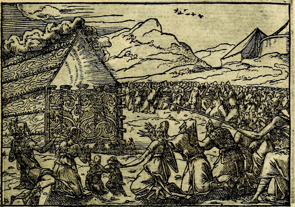An illustration from Historiarvm memorabilivm ex Exodo, sequentibusq́ [] libris descriptio, 1558, leaf 84