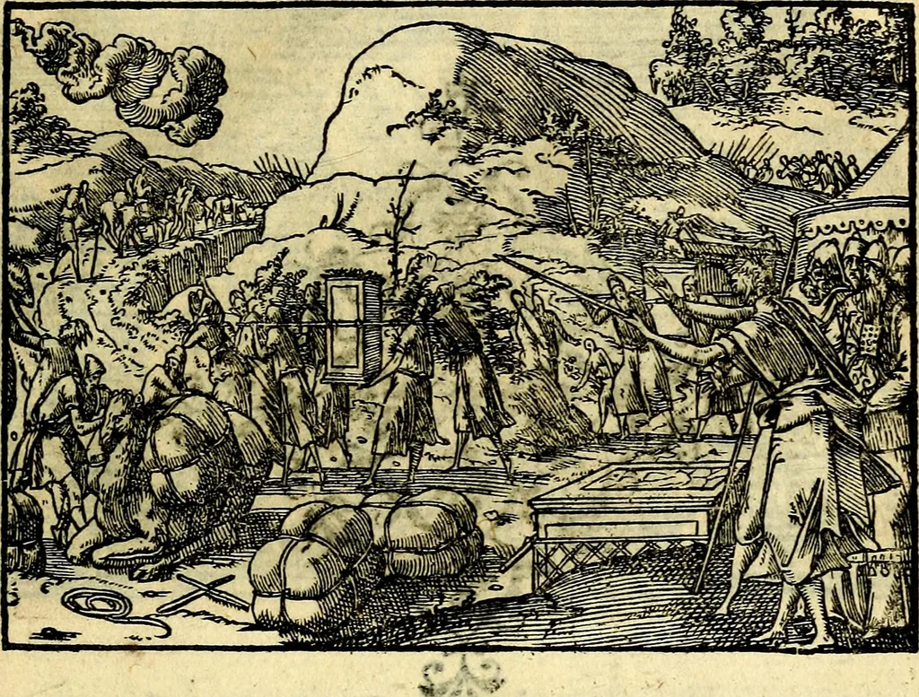 An illustration from Historiarvm memorabilivm ex Exodo, sequentibusq́ [] libris descriptio, 1558, leaf 86