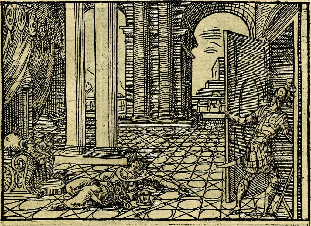 An illustration from Historiarvm memorabilivm ex Exodo, sequentibusq́ [] libris descriptio, 1558, leaf 94