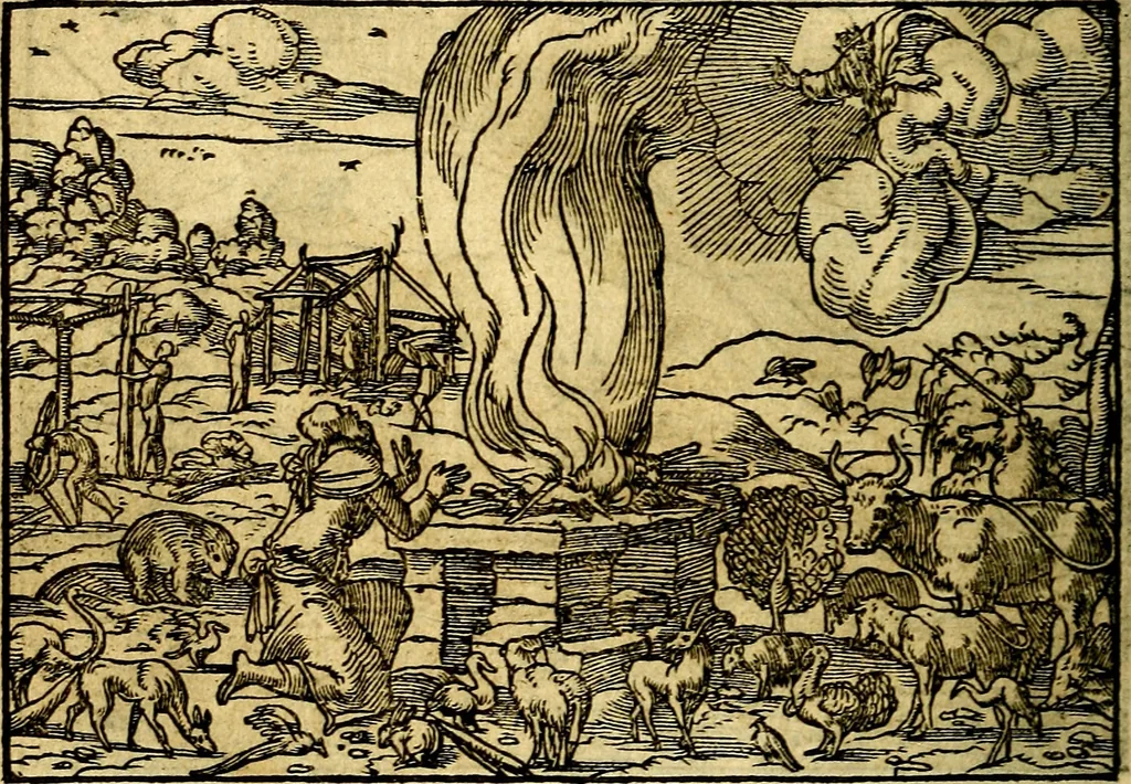 An illustration from Historiarvm memorabilivm ex Genesi descriptio, 1558, leaf 19