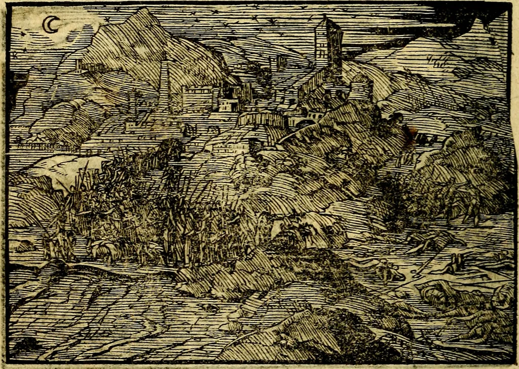 An illustration from Historiarvm memorabilivm ex Genesi descriptio, 1558, leaf 27