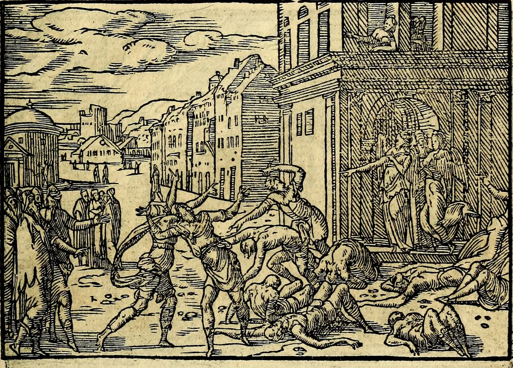 An illustration from Historiarvm memorabilivm ex Genesi descriptio, 1558, leaf 34