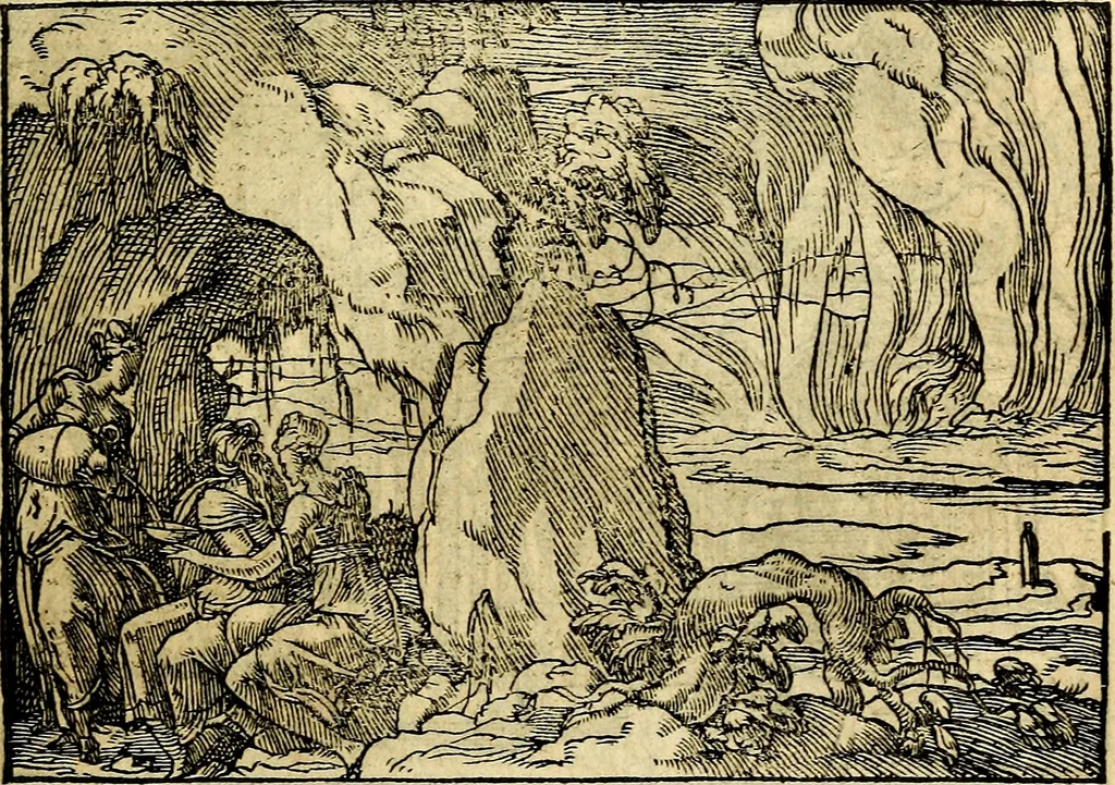An illustration from Historiarvm memorabilivm ex Genesi descriptio, 1558, leaf 36