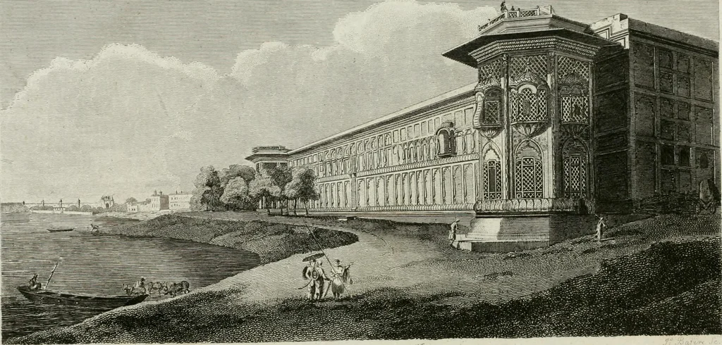 An illustration from A descriptive and historical account of various palaces and public buildings (English and foreign) : with biographical notices of their founders, and other eminent persons, 1821, leaf 17