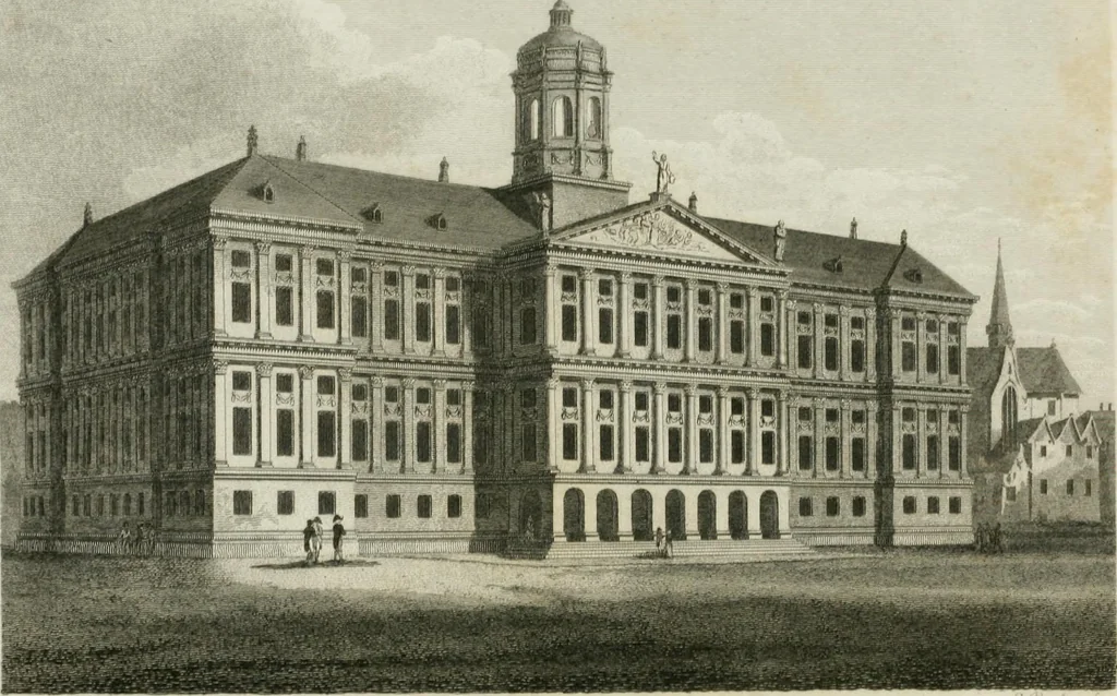 An illustration from A descriptive and historical account of various palaces and public buildings (English and foreign) : with biographical notices of their founders, and other eminent persons, 1821, leaf 41
