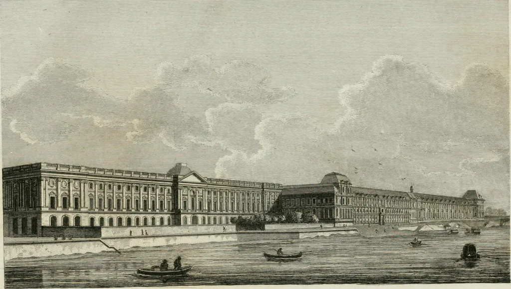 An illustration from A descriptive and historical account of various palaces and public buildings (English and foreign) : with biographical notices of their founders, and other eminent persons, 1821, leaf 47
