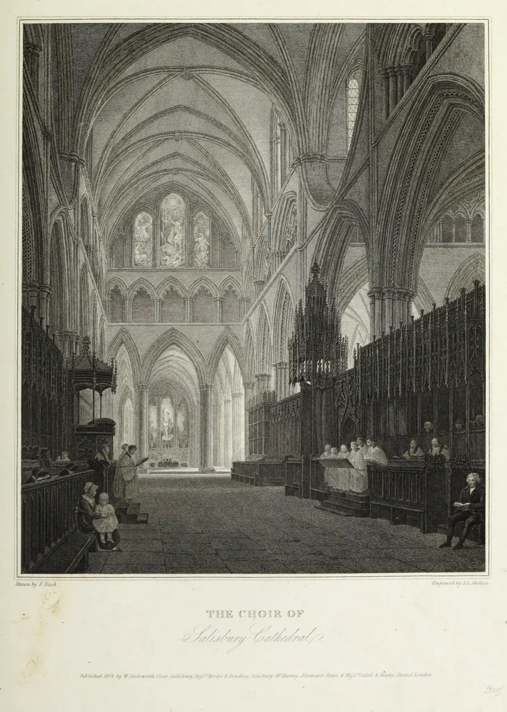 An illustration from An historical account of the Episcopal see, and cathedral church, of Sarum, or Salisbury : comprising biographical notices of the bishops : the history of the establishment, from the earliest period : and a description of the monuments : illustrated with engravings, 1814, leaf 222