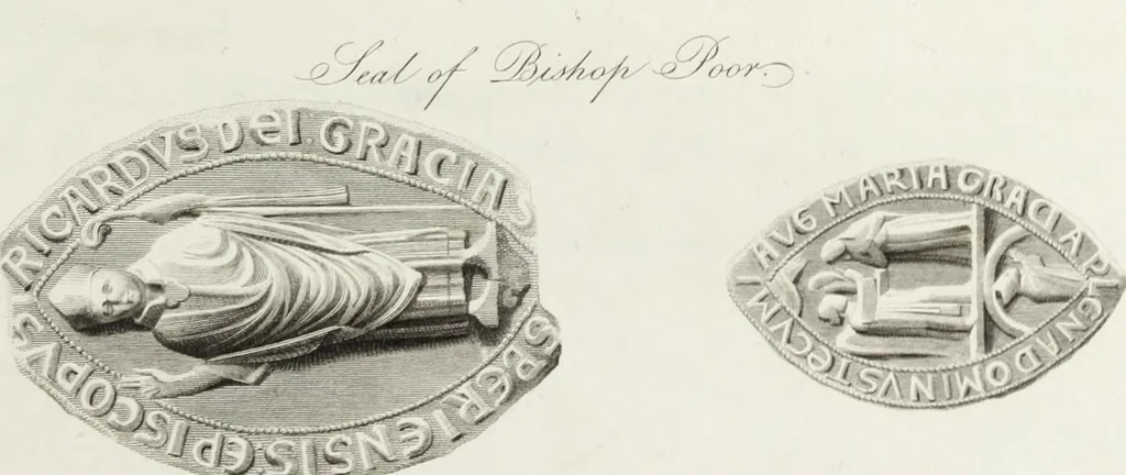 An illustration from An historical account of the Episcopal see, and cathedral church, of Sarum, or Salisbury : comprising biographical notices of the bishops : the history of the establishment, from the earliest period : and a description of the monuments : illustrated with engravings, 1814, leaf 254