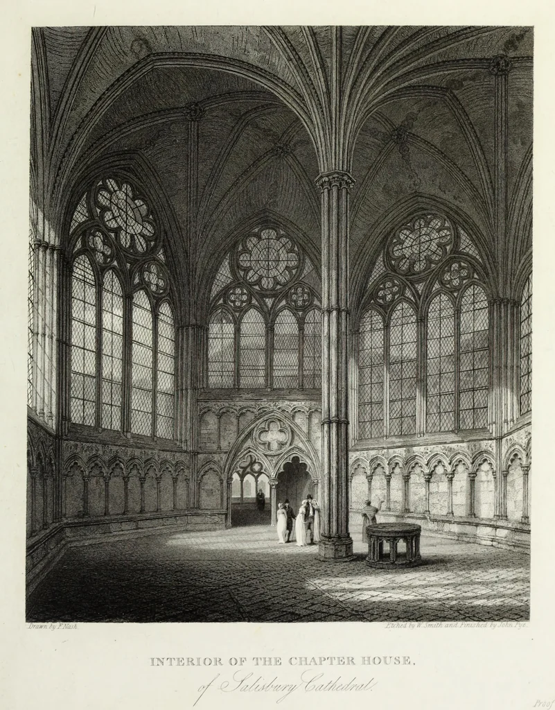 An illustration from An historical account of the Episcopal see, and cathedral church, of Sarum, or Salisbury : comprising biographical notices of the bishops : the history of the establishment, from the earliest period : and a description of the monuments : illustrated with engravings, 1814, leaf 286