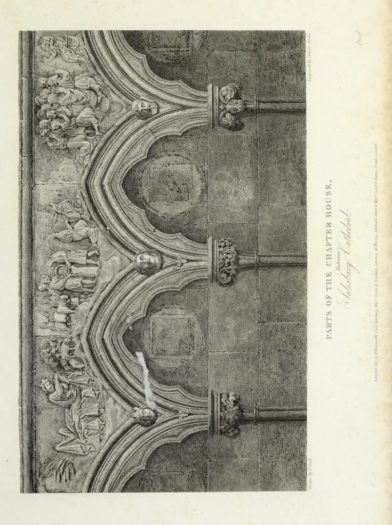 An illustration from An historical account of the Episcopal see, and cathedral church, of Sarum, or Salisbury : comprising biographical notices of the bishops : the history of the establishment, from the earliest period : and a description of the monuments : illustrated with engravings, 1814, leaf 290