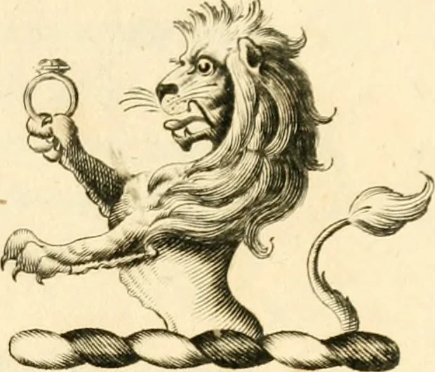 An illustration from Historical anecdotes of heraldry and chivalry : tending to shew the origin of many English and foreign coats of arms, circumstances and customs, 1795, leaf 18