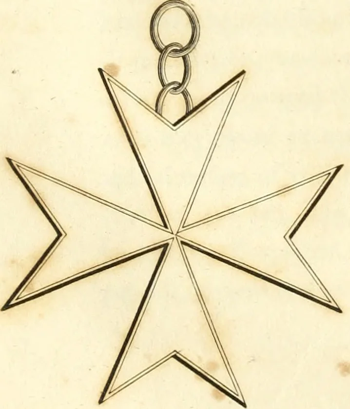 An illustration from Historical anecdotes of heraldry and chivalry : tending to shew the origin of many English and foreign coats of arms, circumstances and customs, 1795, leaf 185