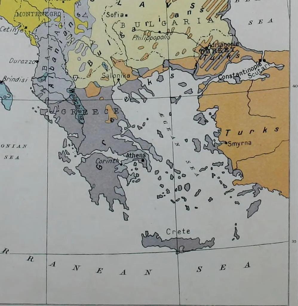 An illustration from An historical atlas of modern Europe from 1789-1914, with an historical and explanatory text, 1915, leaf 46